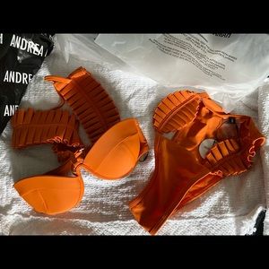 NWT Andrea Iyamah Mulan Orange Bikini